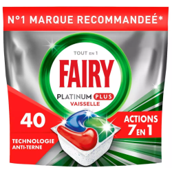 Tablettes lave-vaisselle platinum plus 7en1 anti-terne x40