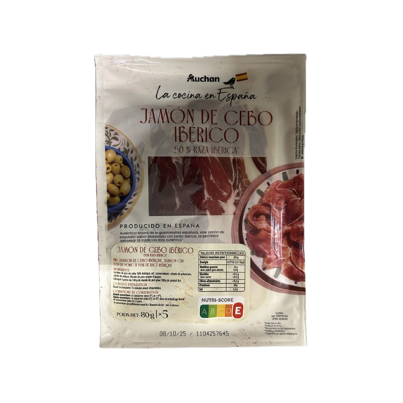 Jambon de cebo ibérique x5 80g