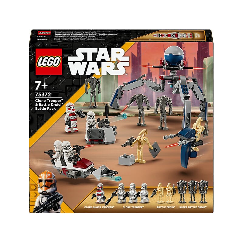 Star Wars pack de combat des clones troopers et droïdes de combat 75372