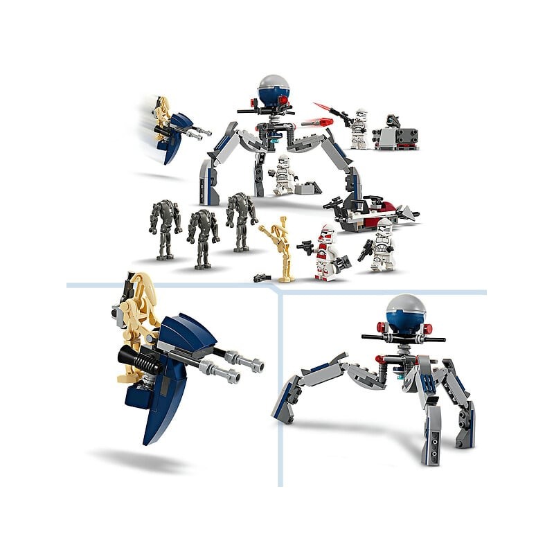 Star Wars pack de combat des clones troopers et droïdes de combat 75372