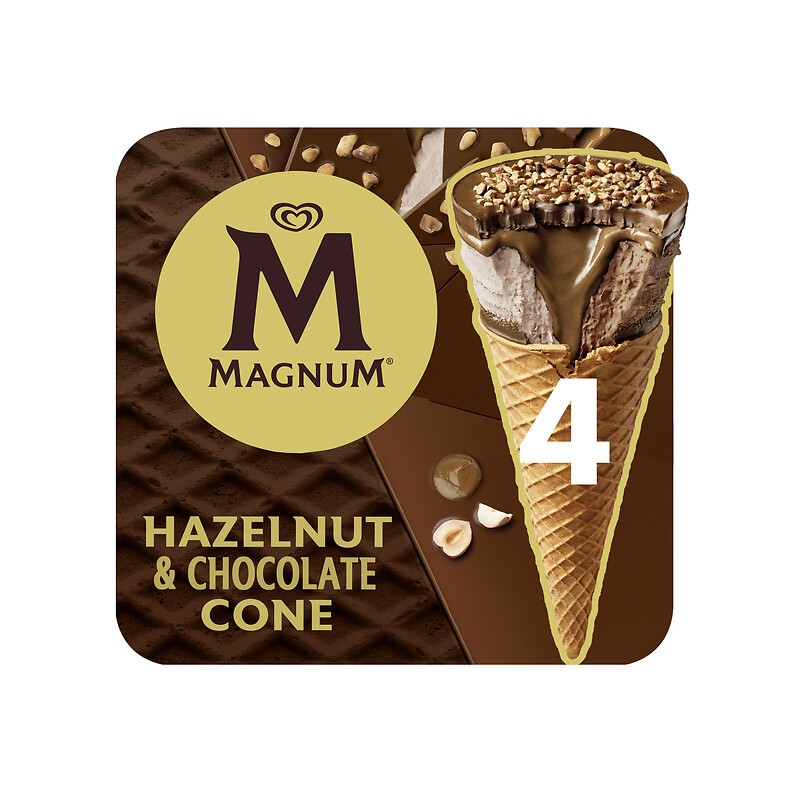 Cône noisette et chocolat x4 260g