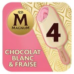 Bâtonnet glacé chocolat blanc fraise x4 324g