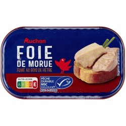 Foie de morue MSC fumé au bois de hêtre 120g
