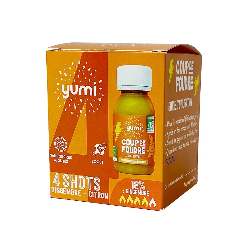 Coup de foudre shots de gingembre et citron bio 4x60ml
