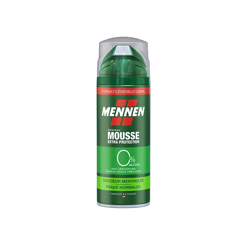 Mousse à raser extra protection douceur mentholée 0%alcool 250ml