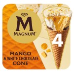 Cônes mangue et chocolat blanc x4 260g