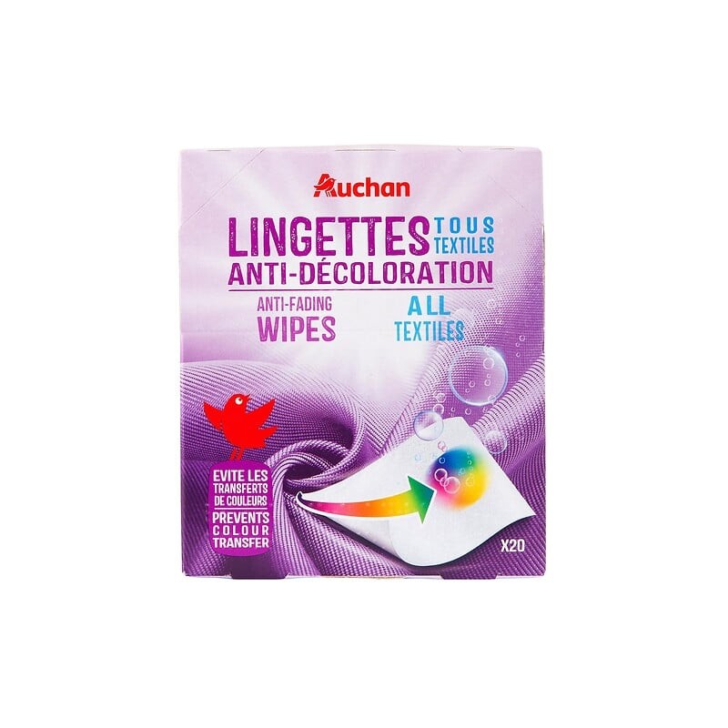 Lingettes anti-décoloration tous textiles x20