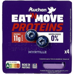Yaourt protéines 11g saveur myrtille 0%MG 4x120g