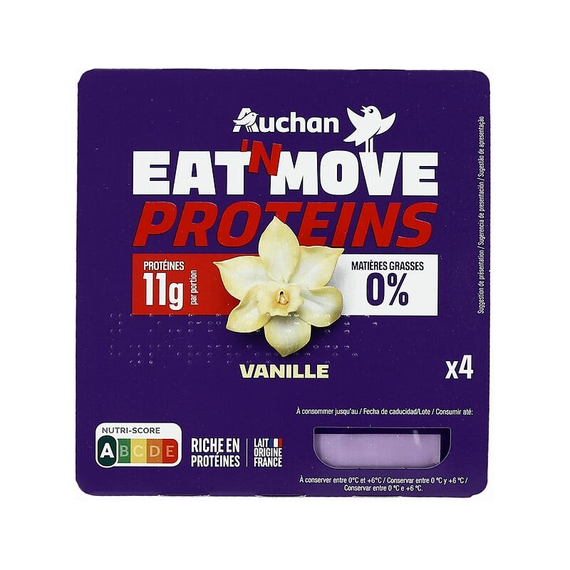 Yaourt protéines 11g saveur vanille 0%MG 4x120g