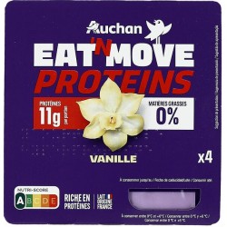 Yaourt protéines 11g saveur vanille 0%MG 4x120g