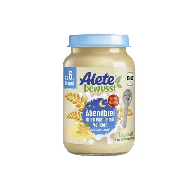 Petit pot semoule vanille et céréales complètes bio dès 6 mois 190g
