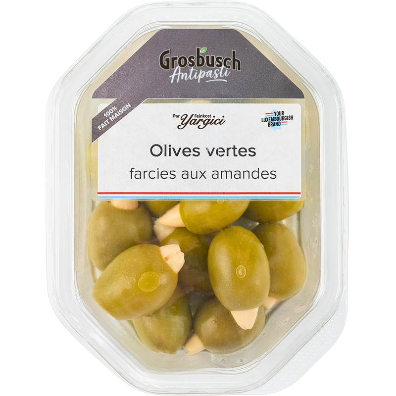 Olives vertes farcies aux amandes 130g
