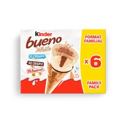Cônes glacés bueno white aux noisettes et chocolat blanc x6 372g