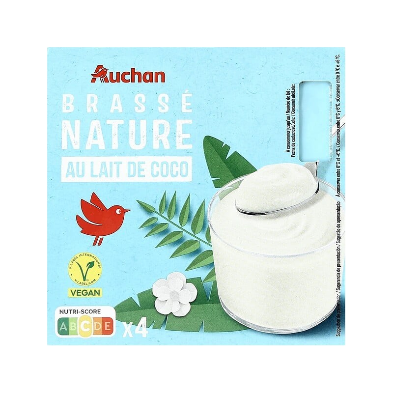 Yaourt brassé nature au lait de coco vegan 4x100g