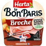 Le bon paris Jambon cuit à la broche sans nitrite x4 140g