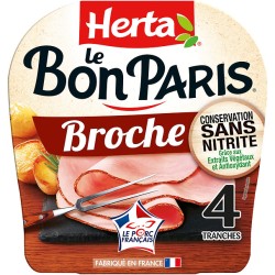 Le bon paris Jambon cuit à la broche sans nitrite x4 140g