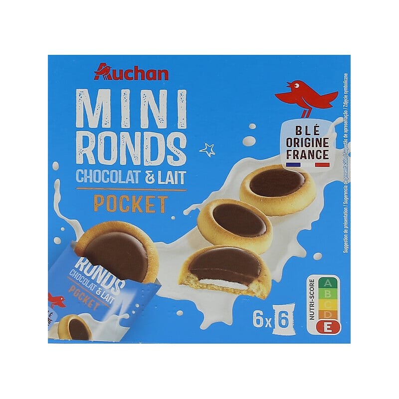 Ronds minis tartelettes chocolat et lait 6x6 225g