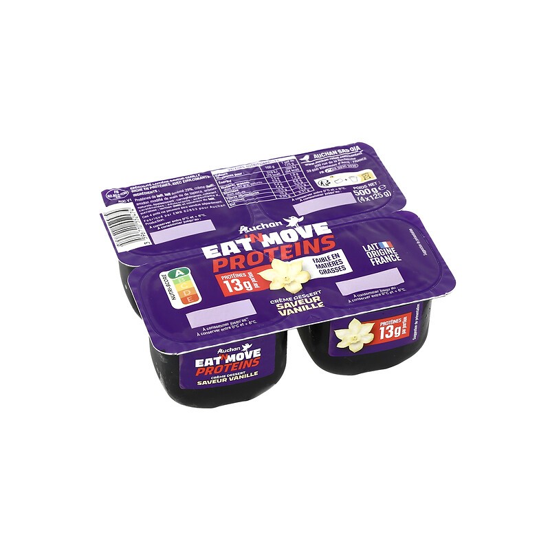 Crème dessert protéines 13g saveur vanille 4x125g