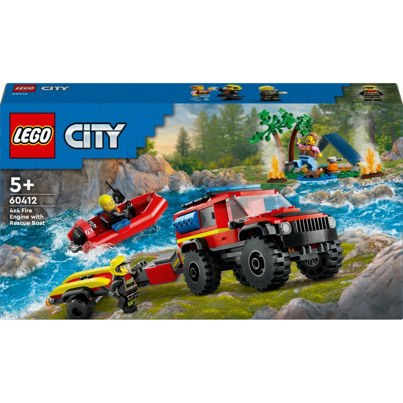 City Le camion de pompiers 4x4 et le canot de sauvetage 60412