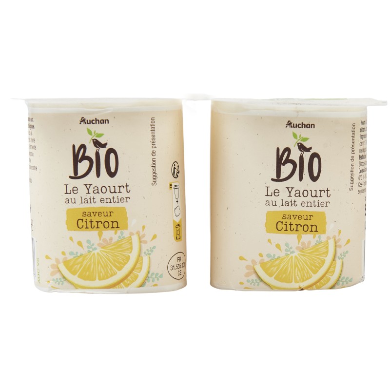 Yaourt au Lait Entier Aromatisé Citron 4x125g