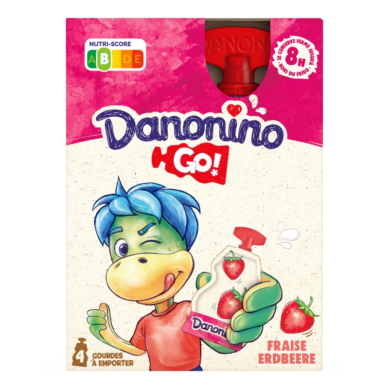Danonino Yaourt en gourde à boire fraise 4x70g