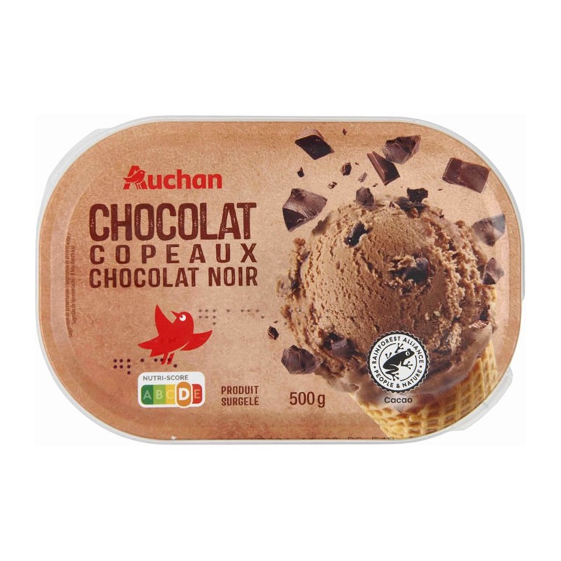 Glace au chocolat copeaux de chocolat noir 500g