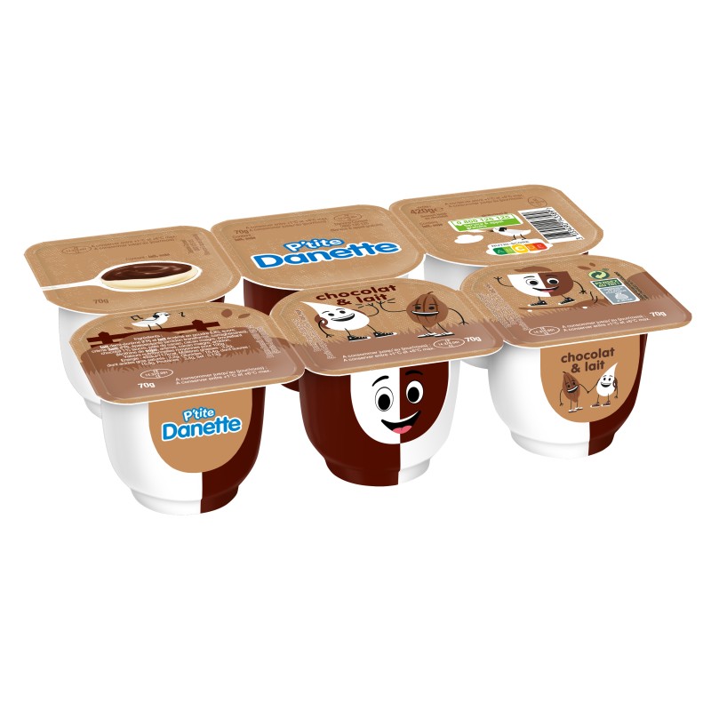 P'tite danette crème dessert chocolat et lait 6x70g