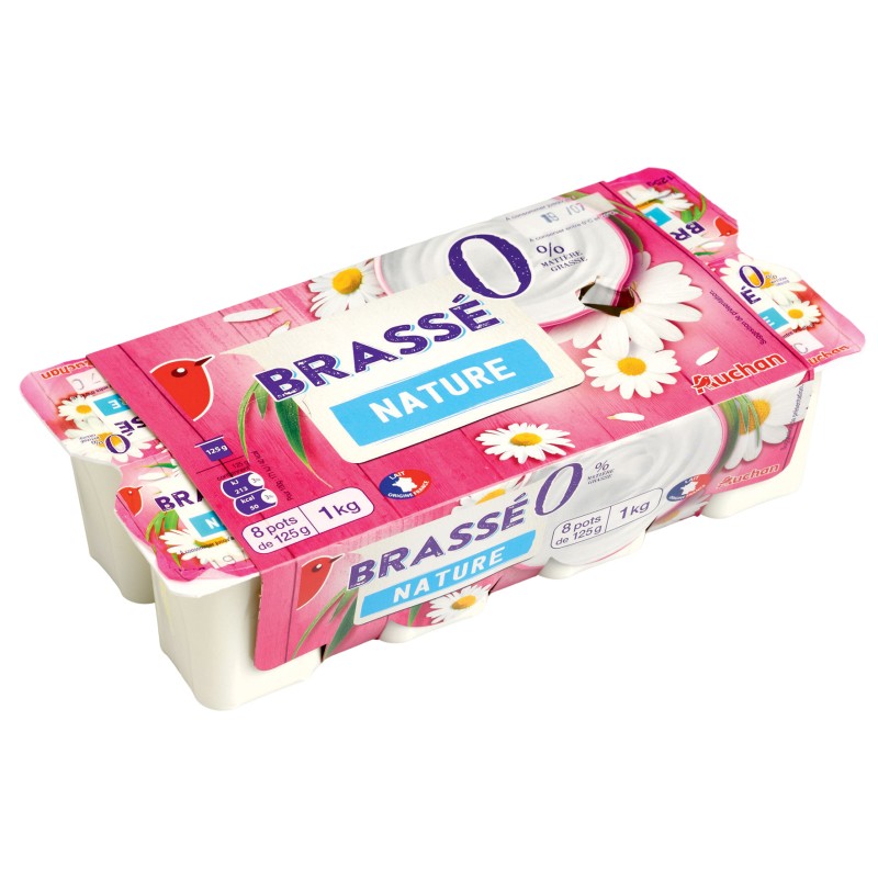 Yaourt Brassé Nature 0%MG 8x125g