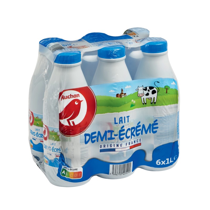 Lait UHT Demi-Ecrémé 6x1L