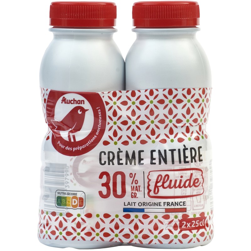 Crème Entière 30%MG Fluide UHT 2x25cl