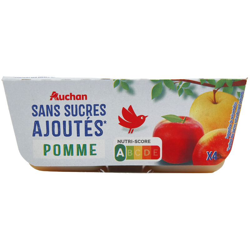 Compote pomme sans sucres ajoutés 4x97g