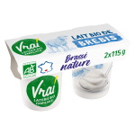 Yaourt brassé nature au lait de brebis bio 2x115g