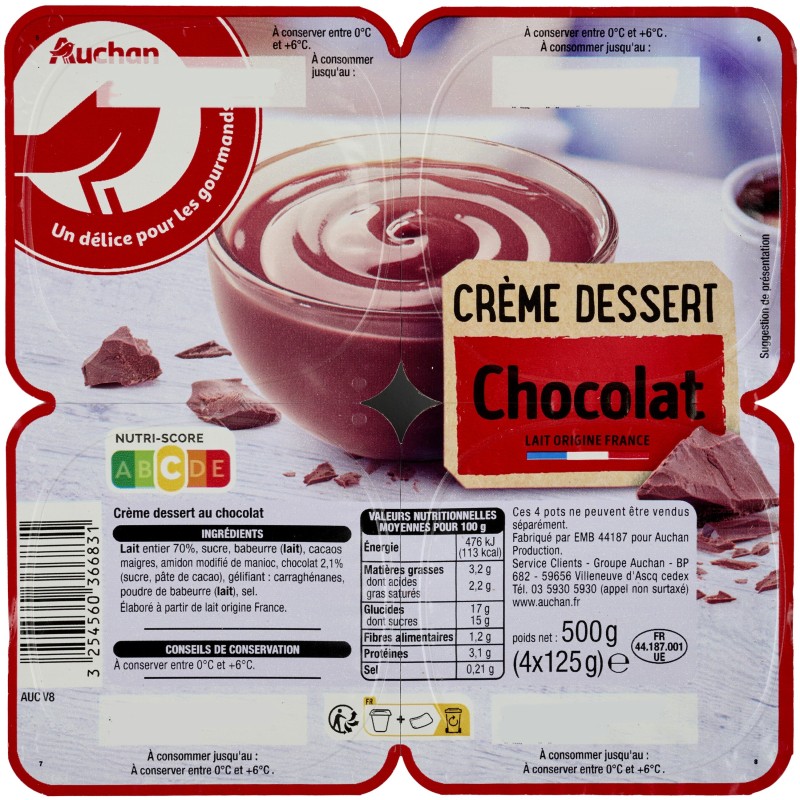 Crème Dessert Chocolat 4x125g