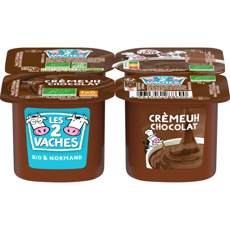 Bio Crème dessert crèmeuh chocolat 4x95g