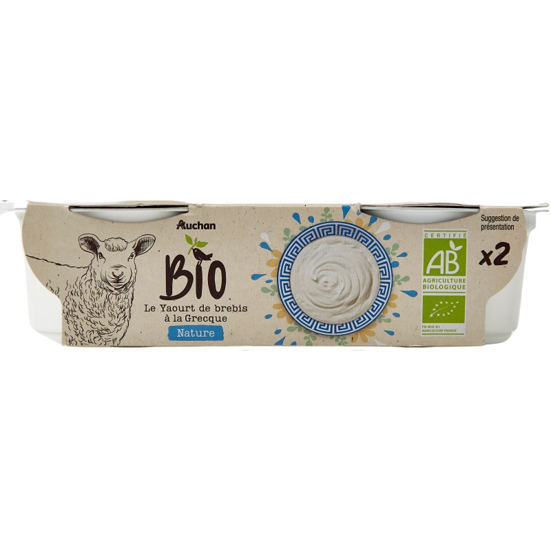 Yaourt à la Grecque Nature Lait de Brebis 2x150g