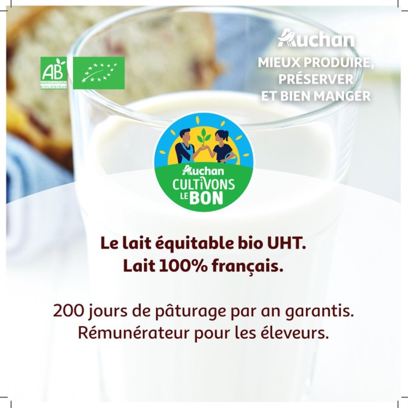 CULTIVONS LE BON Lait demi écrémé UHT 6x1l