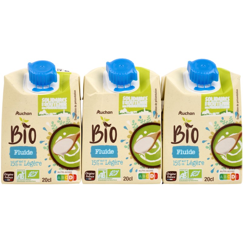 CULTIVONS LE BON Crème légère fluide 15%MG 3x20cl