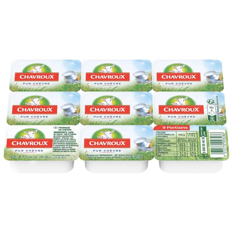 Fromage de chèvre 9 Portions 162g