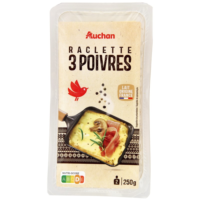 Raclette au 3 poivres 10 tranches 250g