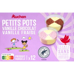 Petits Pots Vanille, Fraise et Chocolat x12 360g