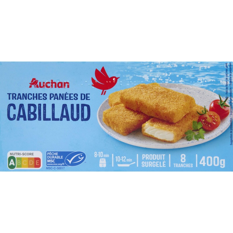 Pané de cabillaud x8 400g