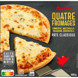 Pizza 4 fromages cuite au four a bois 390g