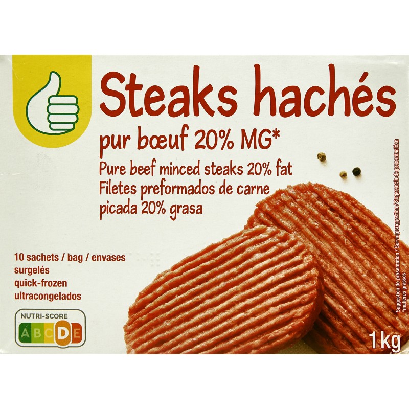 Steaks Hachés Pur Bœuf 20%MG x10 1kg