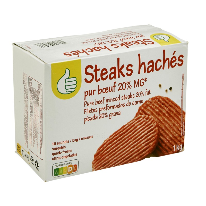 Steaks Hachés Pur Bœuf 20%MG x10 1kg