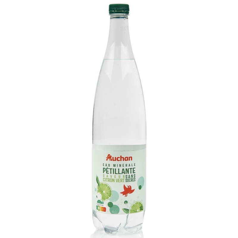 Eau minérale gazeuse au citron vert 1l