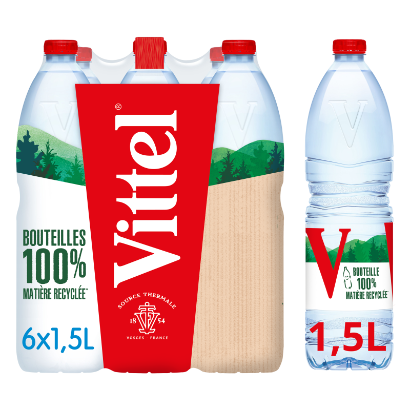 Eau minérale naturelle plate 6x1.5l