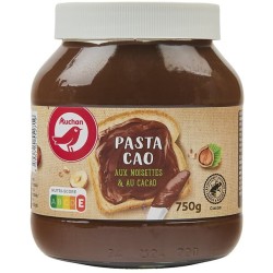 Pâte à tartiner pasta cao aux noisettes et au cacao sans huile de palme 750g