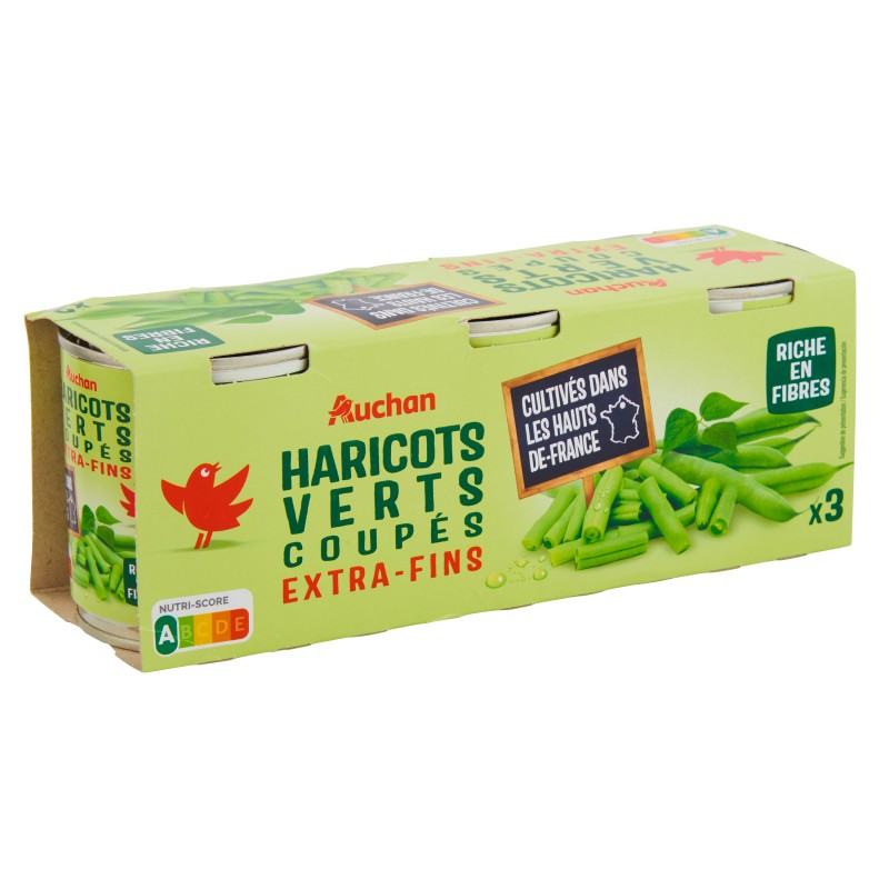 Haricots Verts Coupés Extra Fins 3x110g