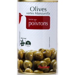 Olives Vertes Manzanilla Farcies aux Poivrons 150g