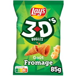 Biscuits soufflés 3D's bugles fromage 85g